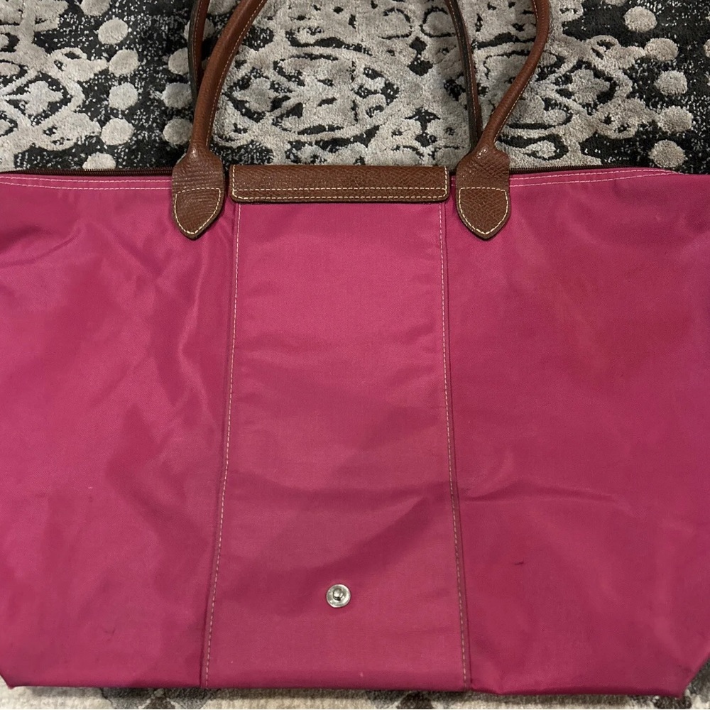 SOLD Long Champ Le Pliage “shopping” Modele Depose Pink  Shoulder Tote Bag Long - Picture 10 of 17